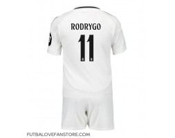 Real Madrid Rodrygo Goes #11 Domáci Detský futbalový dres 2024-25 Krátky Rukáv (+ trenírky)